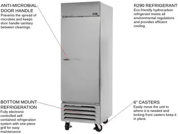 Beverage Air RB27HC-1S Refrigerator, Reach-in