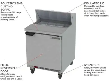 Beverage Air SPE27HC-B Refrigerated Counter, Sandwich / Salad Unit