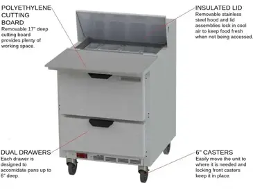 Beverage Air SPED27HC-C Refrigerated Counter, Sandwich / Salad Unit