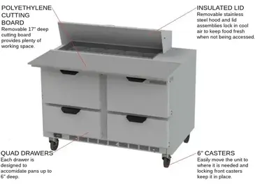 Beverage Air SPED48HC-10C-4 Refrigerated Counter, Sandwich / Salad Unit