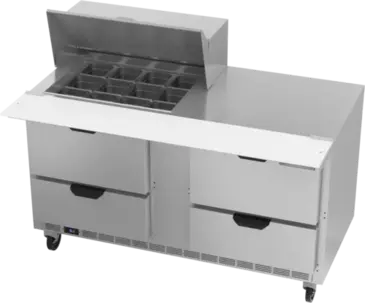 Beverage Air SPED60HC-12M-4 Refrigerated Counter, Mega Top Sandwich / Salad Un