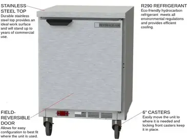 Beverage Air WTF24AHC-FLT Freezer Counter, Work Top