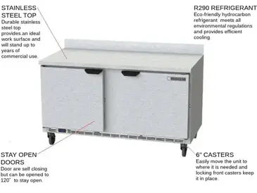 Beverage Air WTF60AHC Freezer Counter, Work Top