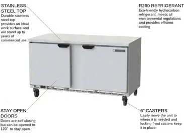 Beverage Air WTF60AHC-FLT Freezer Counter, Work Top
