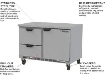 Beverage Air WTFD48AHC-2-FLT Freezer Counter, Work Top