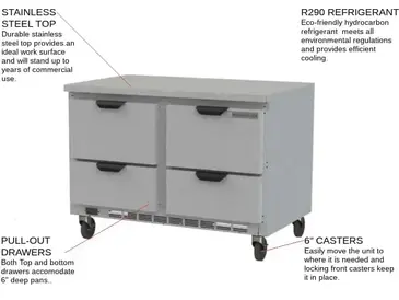 Beverage Air WTFD48AHC-4-FLT Freezer Counter, Work Top