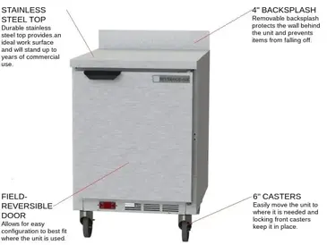 Beverage Air WTR24AHC Refrigerated Counter, Work Top