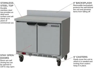 Beverage Air WTR34HC Refrigerated Counter, Work Top