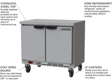 Beverage Air WTR34HC-FLT Refrigerated Counter, Work Top