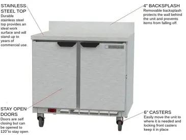 Beverage Air WTR36AHC Refrigerated Counter, Work Top