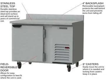 Beverage Air WTR46AHC Refrigerated Counter, Work Top