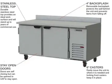 Beverage Air WTR67AHC Refrigerated Counter, Work Top