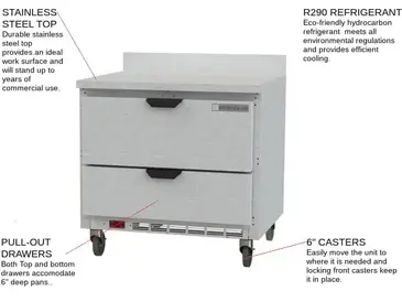 Beverage Air WTRD36AHC-2 Refrigerated Counter, Work Top