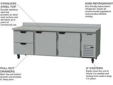 Beverage Air WTRD93AHC-2 Refrigerated Counter, Work Top