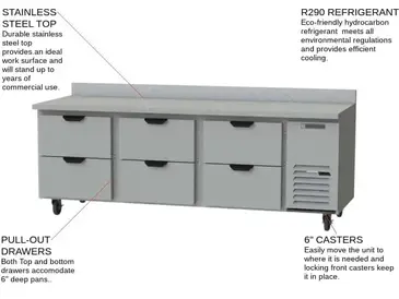 Beverage Air WTRD93AHC-6 Refrigerated Counter, Work Top