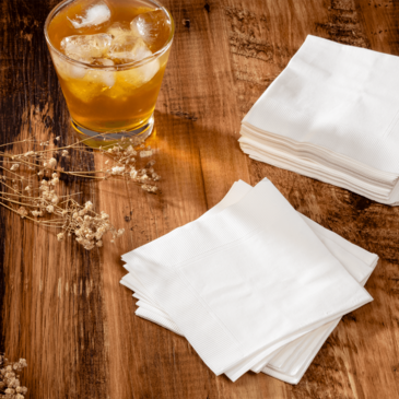 LOLLICUP Beverage Napkins, 10" x 10", White, Paper, 2-Ply, (100/Pack), Karat KN-B1010-2W