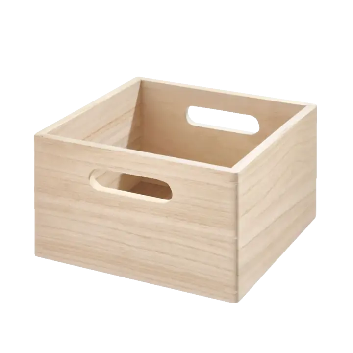 MAZEL Bin w/Handle, Wood, Black