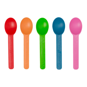 LOLLICUP Bio Based Colored Spoon, Heavy Weight, Pink, Green, Blue, orange, Red, (1000/case) Karat KE-U2300 