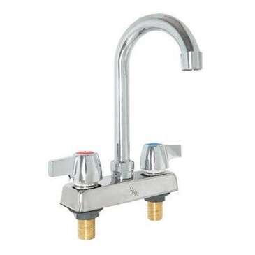 BK RESOURCES WARRANTY Faucet, 4" Deck Mount, 5" Gooseneck, Chrome Plated Brass, BK Resources Warranty BKD-5G-G