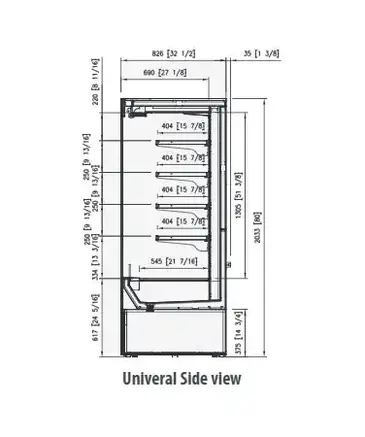 Blue Air BOD-72G Display Case, Refrigerated, Self-Serve