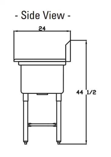 Blue Air BS1-18-12/2D Sink, (1) One Compartment