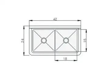 Blue Air BS2-18-12/N Sink, (2) Two Compartment