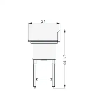 Blue Air BS3-18-12/2D Sink, (3) Three Compartment