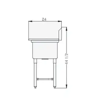 Blue Air BS3-18-12/L Sink, (3) Three Compartment