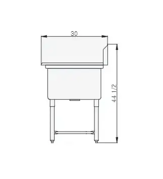 Blue Air BS3-24-14/2D Sink, (3) Three Compartment