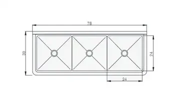 Blue Air BS3-24-14/N Sink, (3) Three Compartment