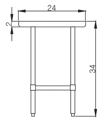 Blue Air EW2418 Work Table,  12" - 21", Stainless Steel Top