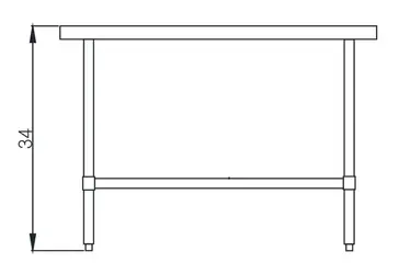 Blue Air EW3018 Work Table,  12" - 21", Stainless Steel Top