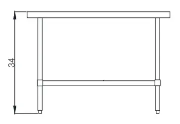 Blue Air EW3024 Work Table,  24" - 27", Stainless Steel Top