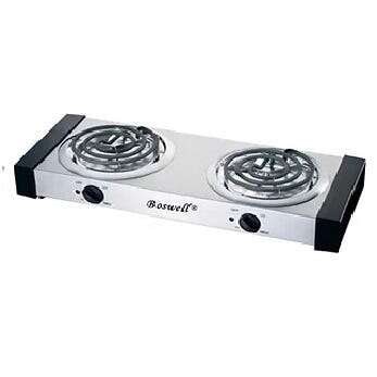 BOSWELL COMMERCIAL EQUIP Hot Plate, Double Burner, 8.5" X 21.75" X 3.75", Electric Range, BOSWELL COMMERCIAL EQUIP CB-5