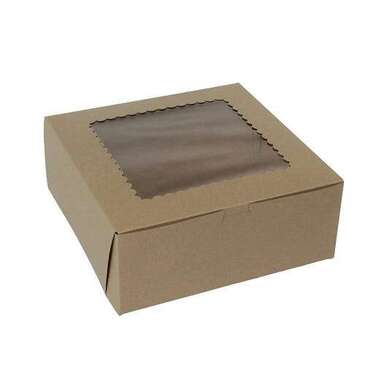 BOXIT CORPORATION Bakery/Cupcake Box, 10" x 10" x 4", Kraft, Paperboard, 6 Cup, (100/Case) Box-it 10104W-501