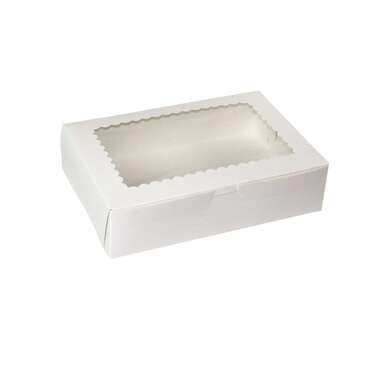BOXIT CORPORATION Bakery/Cupcake Box, 10" x 7" x 2-1/2", White, Paperboard, 6 Mini Cup, w/ Window, (100/Case) Box-it 1072W-126