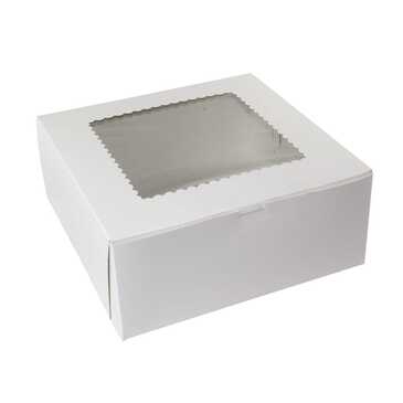 BOXIT CORPORATION Bakery Box, 12" x 12" x 5", White, Paperboard, w/ Window, (100/Case) Box-it 12125W-126