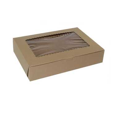 BOXIT CORPORATION Bakery Box, 14" x 10" x 2-1/2", Kraft, Paperboard, 24 Mini Cup, (100/Case) Box-it 141025W-501