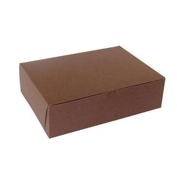 BOXIT CORPORATION Bakery Box, 14" x 10" x 4", Chocolate, Paperboard, 12 Cup, (100/Case) Box-it 14104B-513