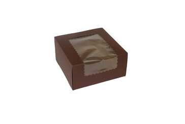 BOXIT CORPORATION Bakery/Cupcake Box, 8" x 8" x 4", Chocolate, Paperboard, 4 Cup, (200/Case) Box-it 884W-513