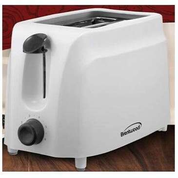 BRENTWOOD APPLIANCES INC Toaster, 2 Slice, White, Plastic, Wide Slots, Brentwood Appliances Inc TS-260W