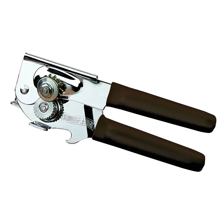 Arvesta Can Opener, Swing Way, 7", Black Grip Handle