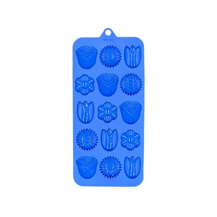Ardous Trading Ardous Trading Candy mold, Silicone, 15 cavity, Rose/tulip/flower shapes.