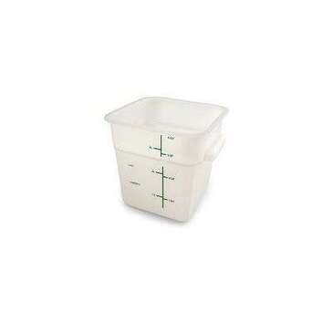 Carlisle Food Storage Container, 4 Quart, White, Polyethylene, Square, CARLISLE FOOD SERVICE 11961PE02