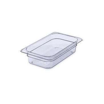 Carlisle Food Pan, 1/4 Size, 2.5" Deep, Clear, Polycarbonate, CARLISLE FOOD SERVICE 3068007