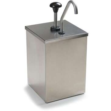 Carlisle Condiment Pump Dispenser, 7-1/4"L x 7-1/4"W x 15-1/2"H, Stainless Steel, Carlisle 386010