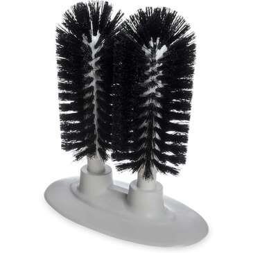 Carlisle Glass Washer Brush, 8", Black, Plastic, Twin Set, Carlisle 4046003