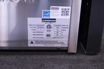 Champion UH330ADA Dishwasher, Undercounter