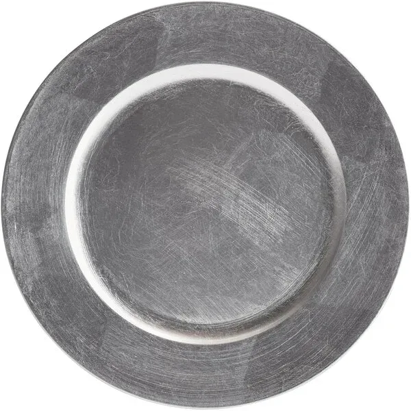 NUMBER ONE WHOLESALE INC. Charger plate; Silver; Decorative for table settings.