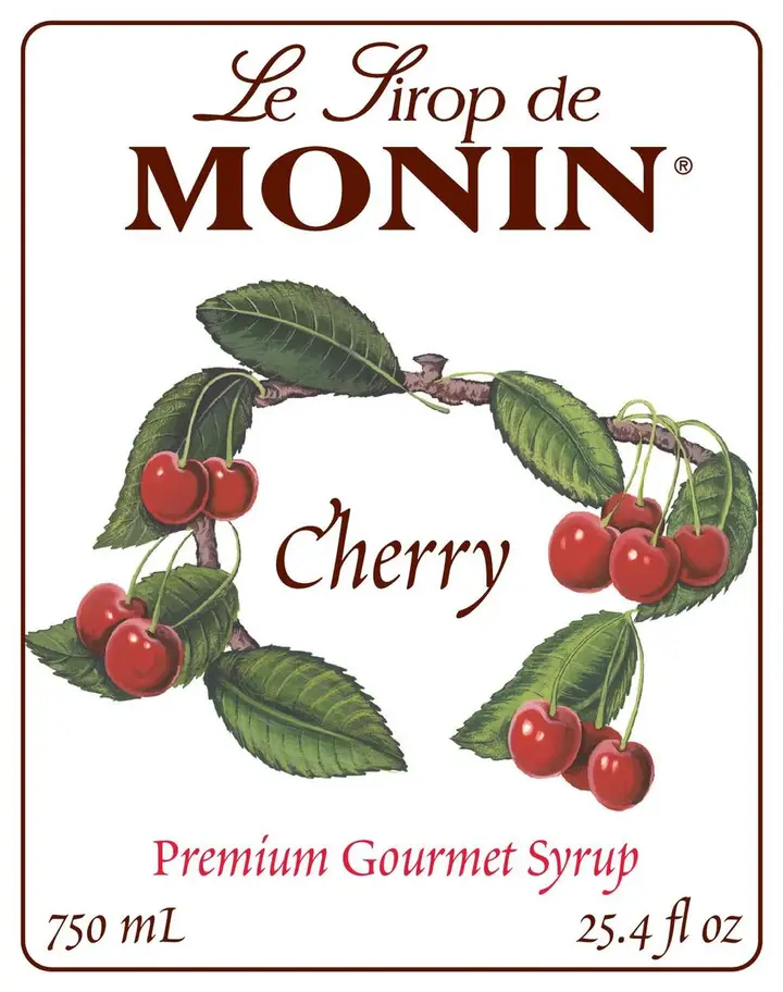 Cherry Syrup, 25.4 Oz, Glass Bottle, Monin M-AR010A